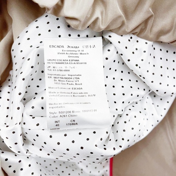 Escada Sport Khaki Lined Windbreaker Zippered Jacket SZ40 - Picture 6 of 6